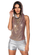 SUNNA METAL CHAIN TOP WITH A HOOD