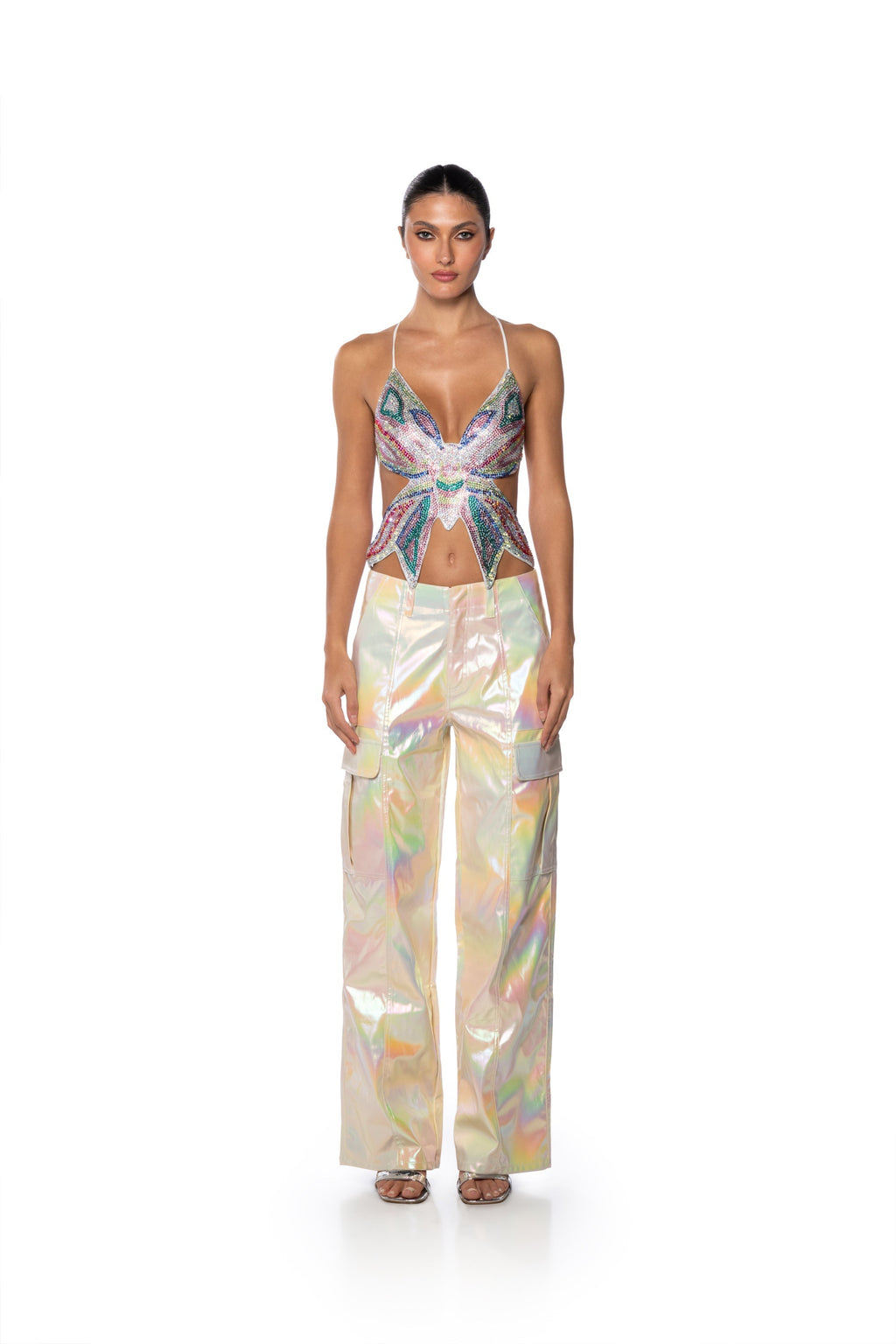 SUPER ASTRONOMICAL WIDE LEG IRIDESCENT CARGO PANT