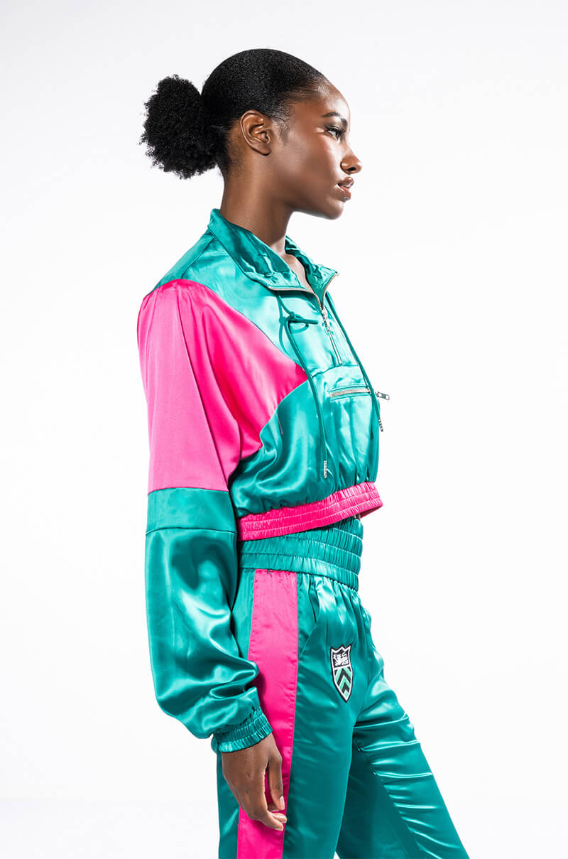 SATIN PULLOVER SWEATSHIRT