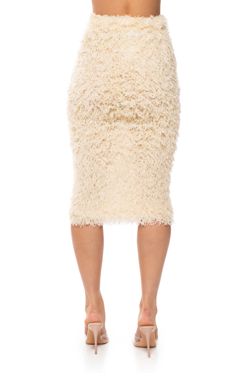 SWEATER WEATHER FUZZY MAXI SKIRT