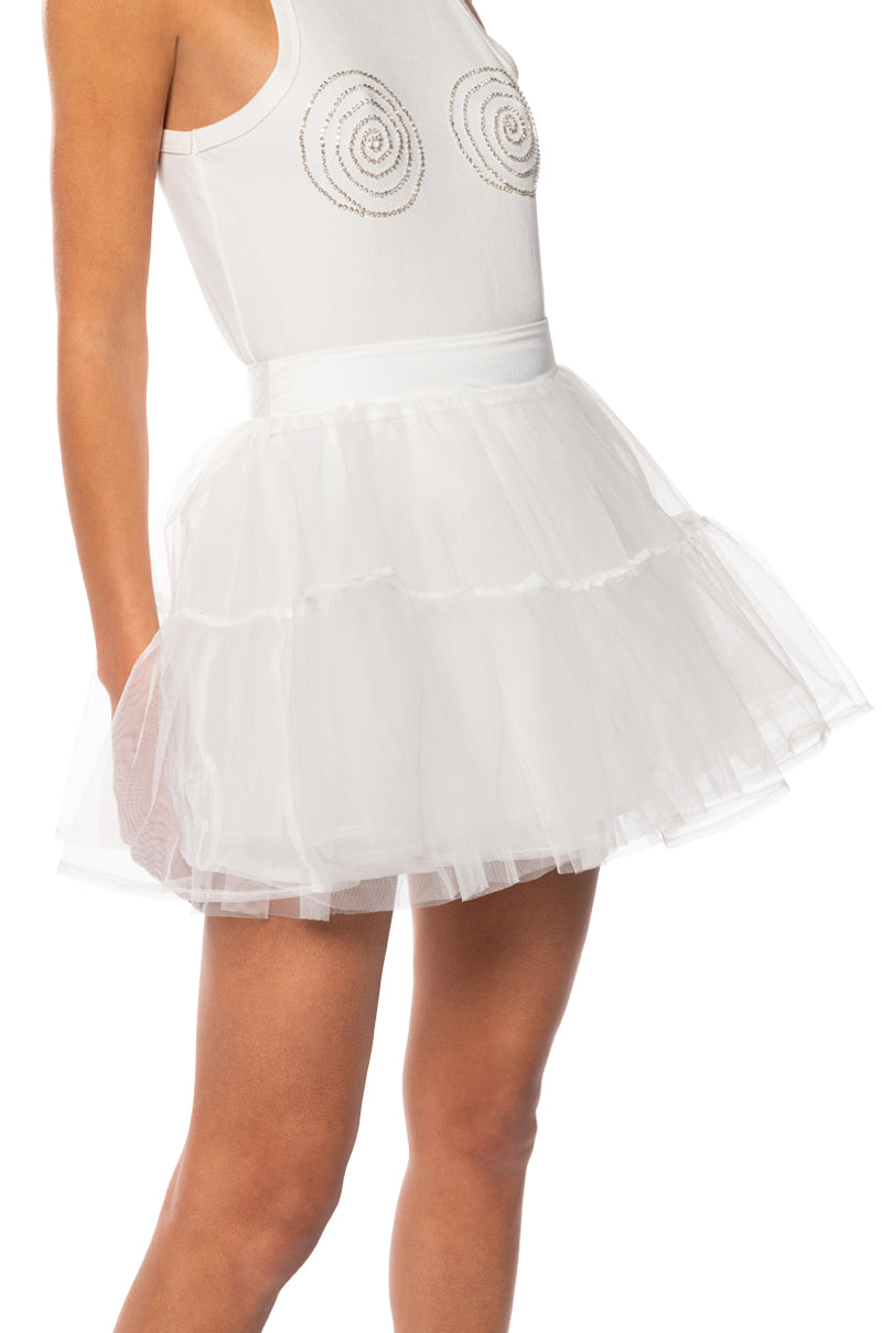 SHOW OUT TULLE MINI SKIRT