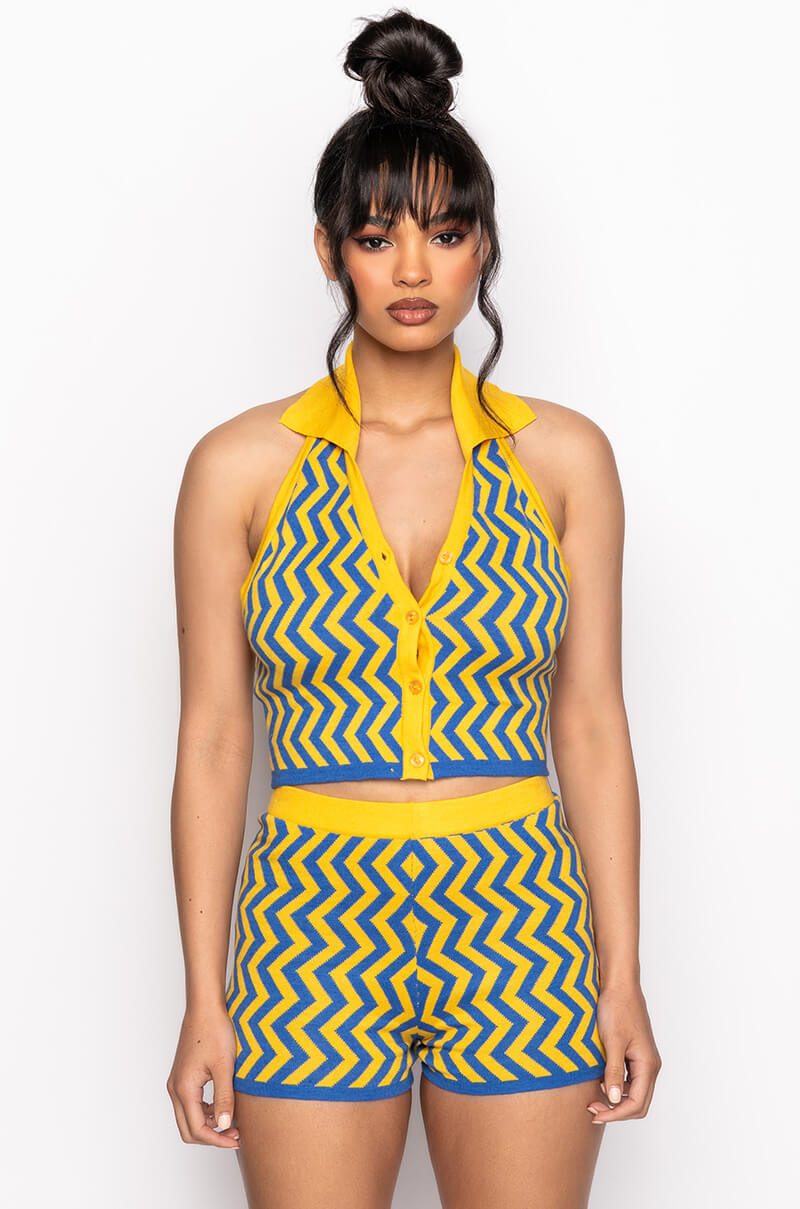 SYDNEY HALTER NECK KNIT CROP TOP