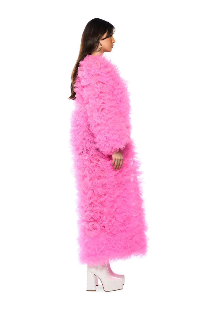 TAKE A BOW AVANT GARDE RUFFLE TRENCH