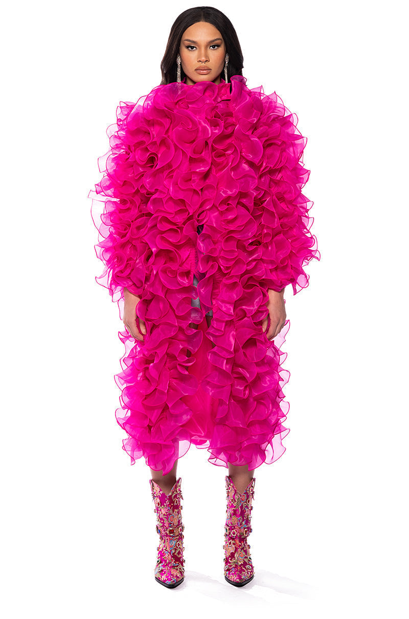TAKE NOTES RUFFLE DUSTER