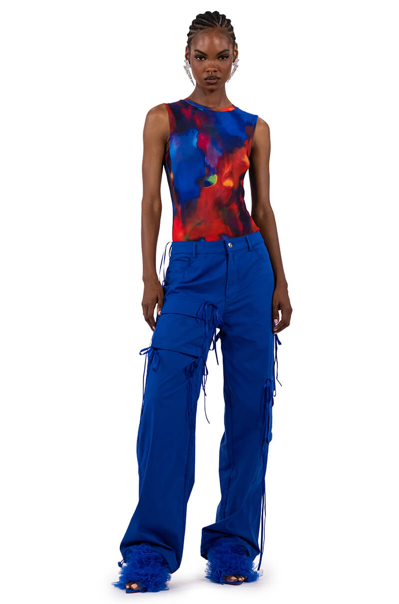 TALK OF THE TOWN ASYMMETRICAL CARGO PANT