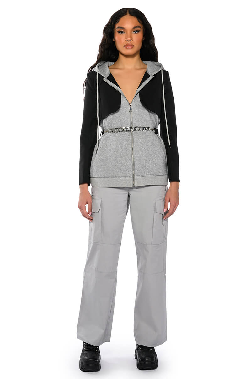 TAMARA CROP BLAZER HOODIE MIX