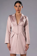 TEA TIME CORSET MINI DRESS IN MAUVE