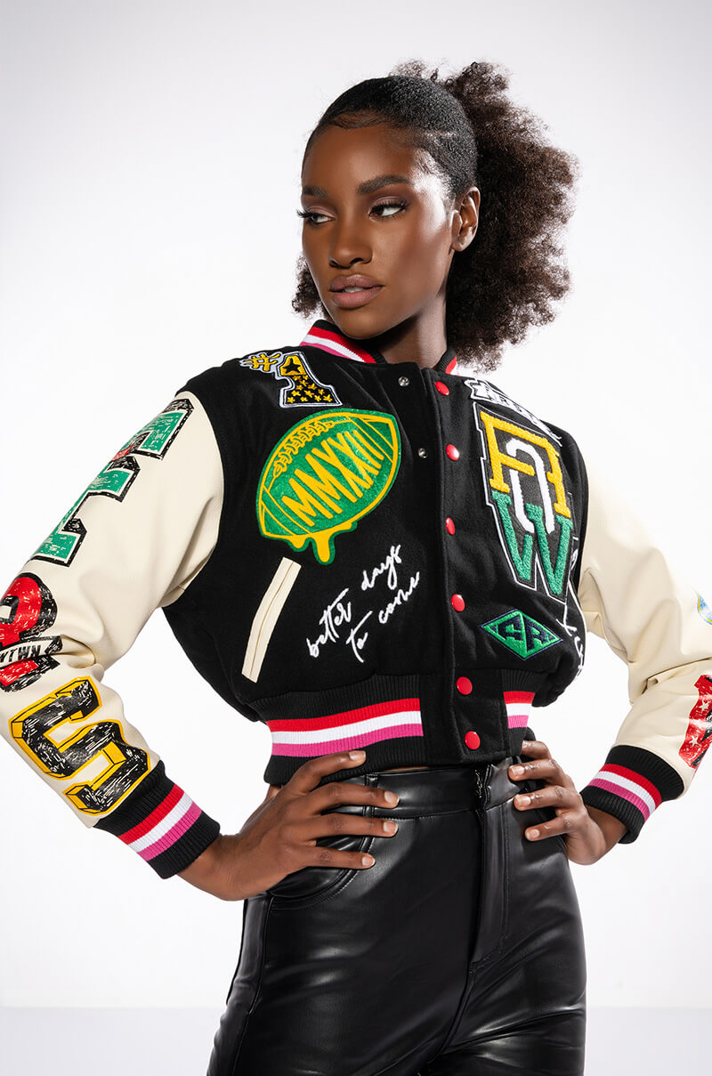 TEAM PLAYER PATCH VARSITY JACKET