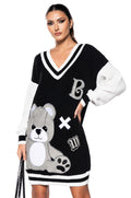 TEDDY KNIT SWEATER MINI DRESS