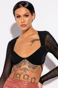 MAYA LONG SLEEVE BRALETTE MESH TOP