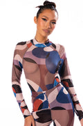THATS A WRAP LONG SLEEVE MOCK NECK MESH BODYSUIT