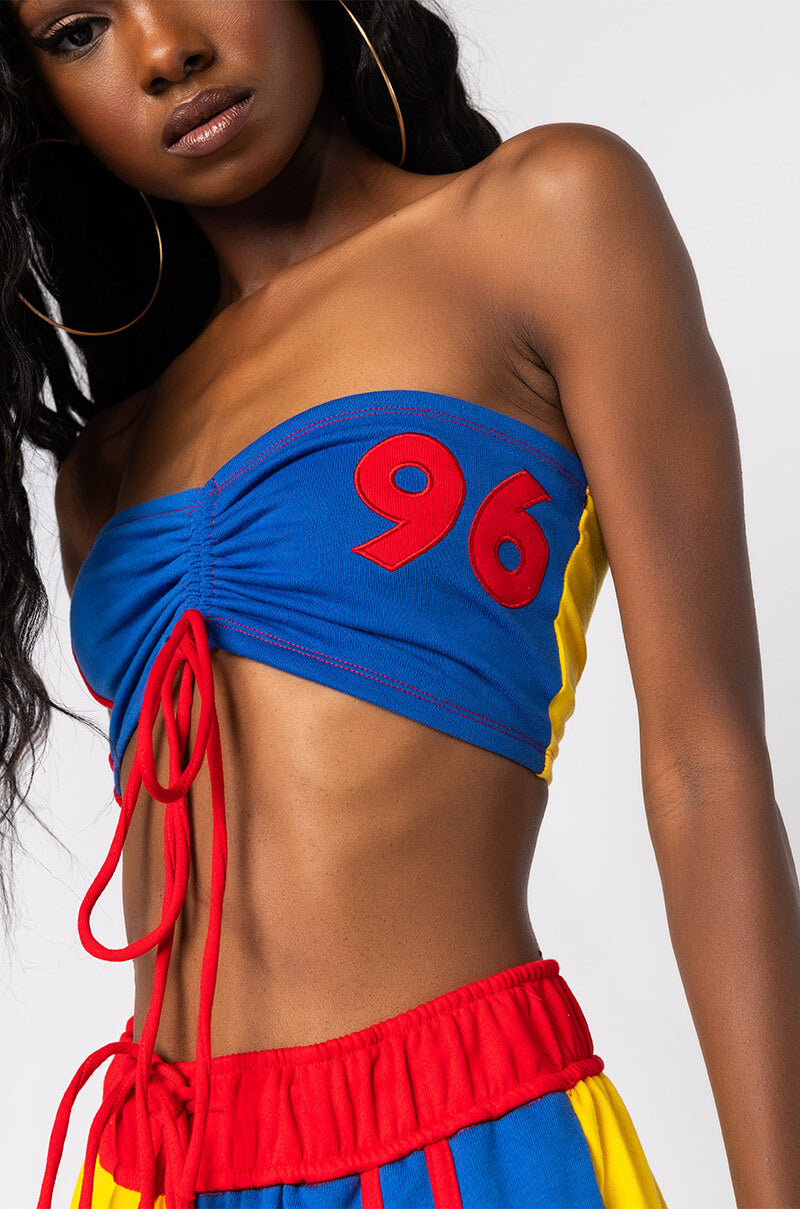 THE HEART BREAKER RUCHED BANDEAU TOP