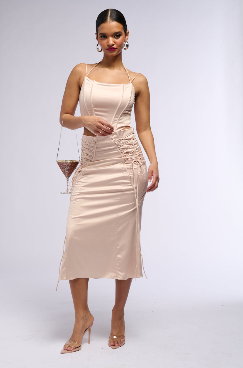 THE REAL HER SATIN CORSET TOP