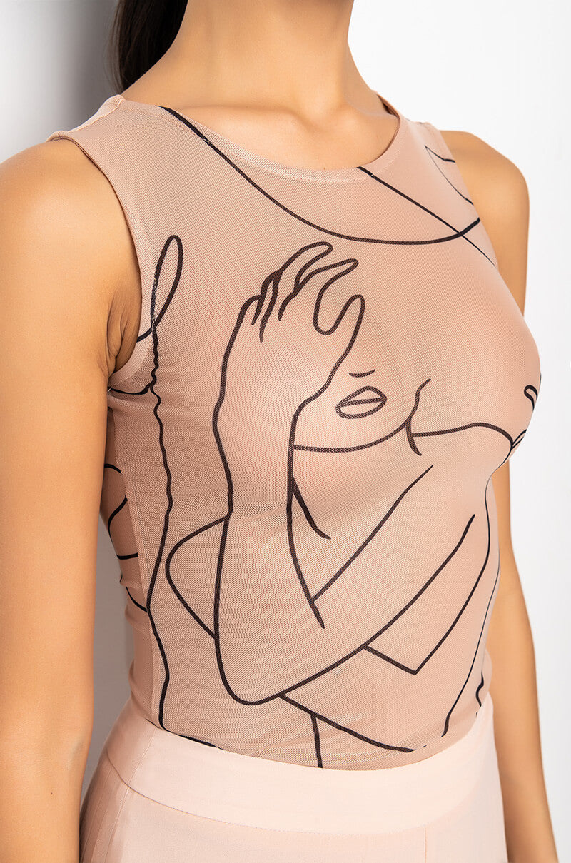THERE SHE GO LONG SLEEVE MESH BODYSUIT