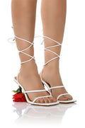 THRONE WHITE ROSE HEEL SANDAL
