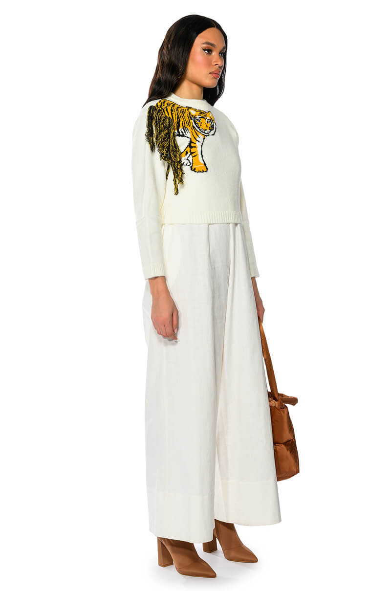 TIGER BABY CREW NECK LONG SLEEVE SWEATER
