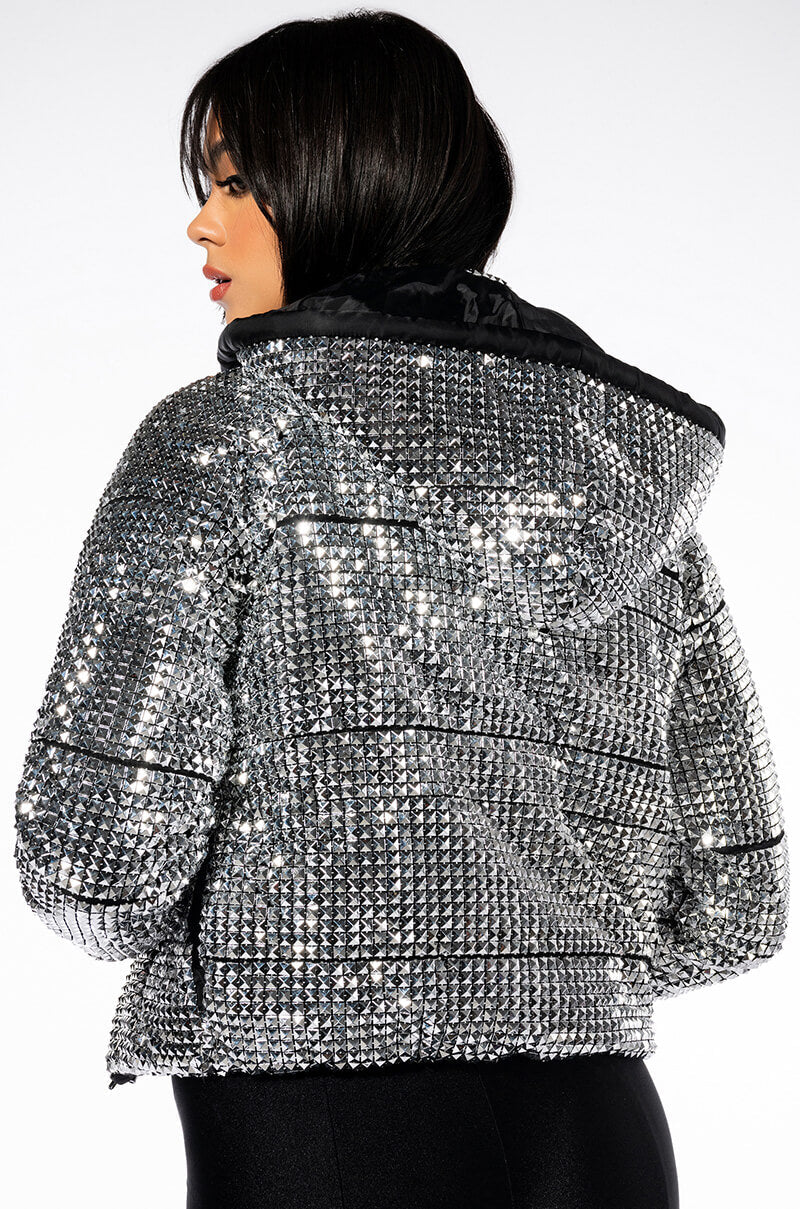 TO THE MAX STUDDED PUFFER JACKET