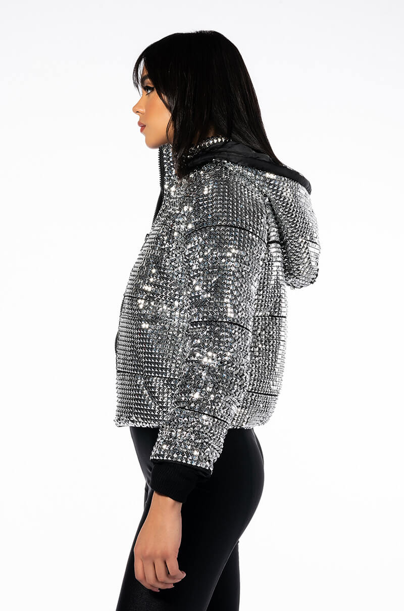 TO THE MAX STUDDED PUFFER JACKET
