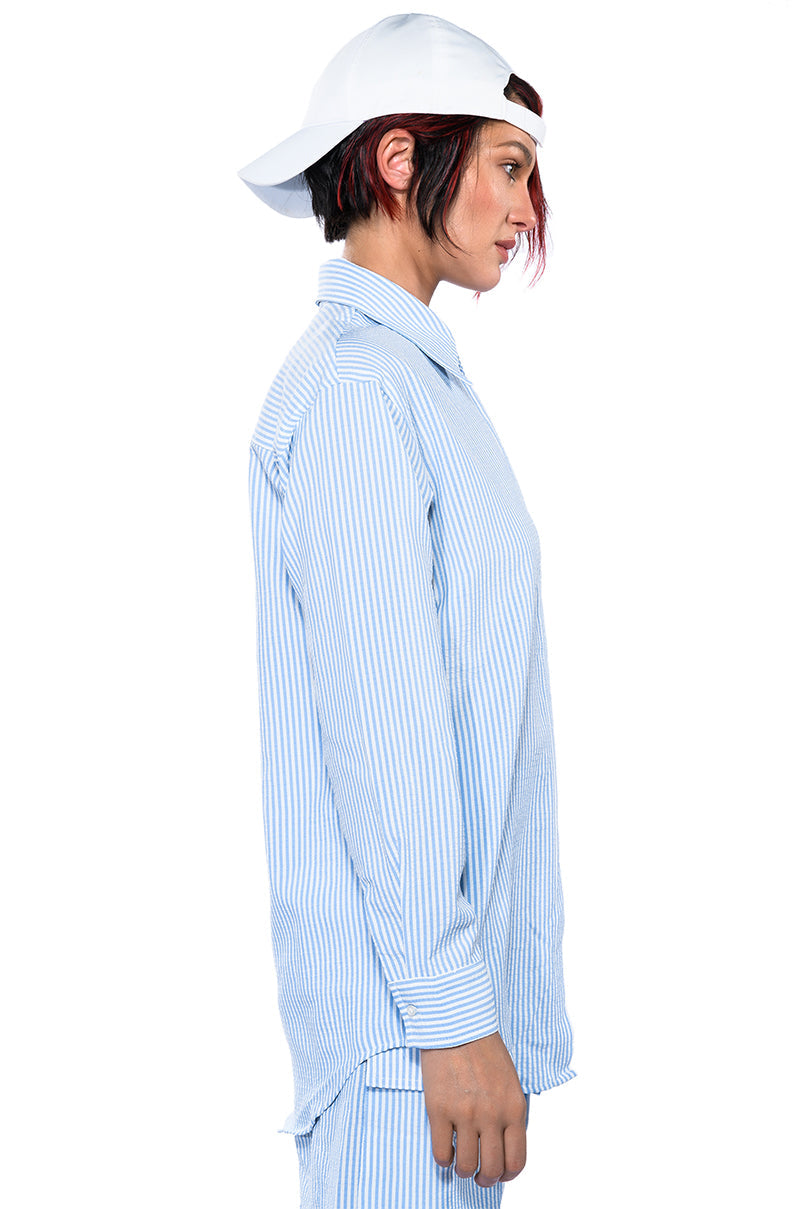 TOTO SEERSUCKER BUTTON DOWN SHIRT