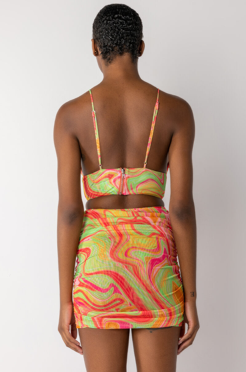 TRIPPY RUCHED MESH BUSTIER