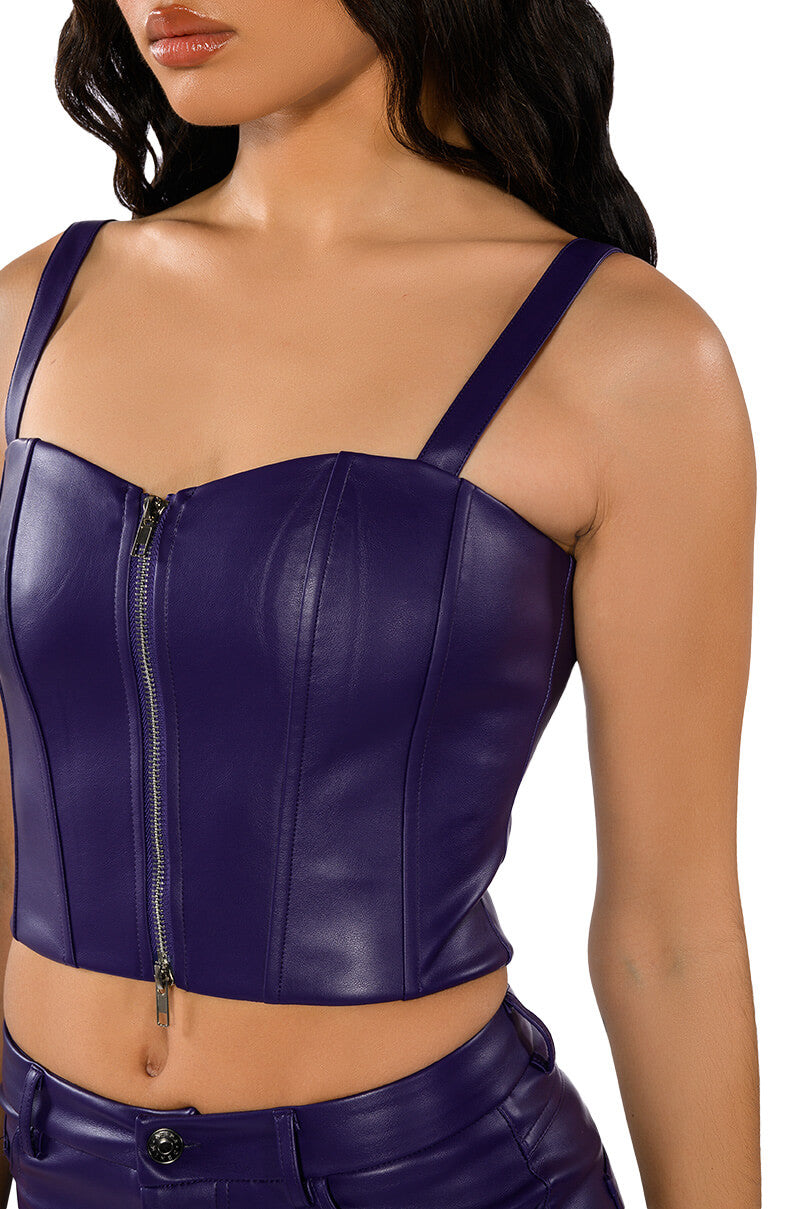 TRUE LOVE ZIP UP STRUCTURED TANK TOP