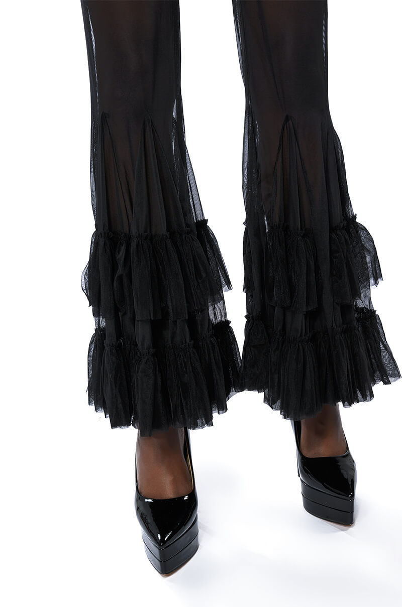 TRY AGAIN RUFFLED FLARE LEGGING
