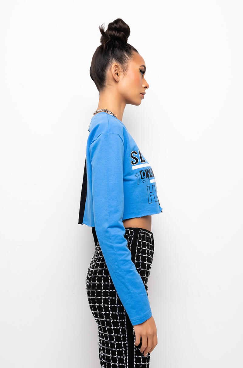 TRYOUTS CUT OUT CROPPED SWEATSHIRT