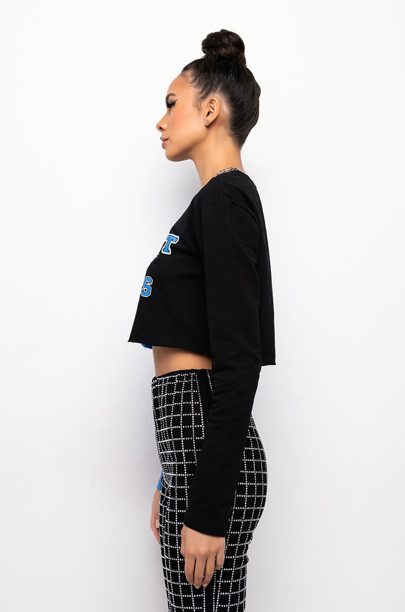 TRYOUTS CUT OUT CROPPED SWEATSHIRT