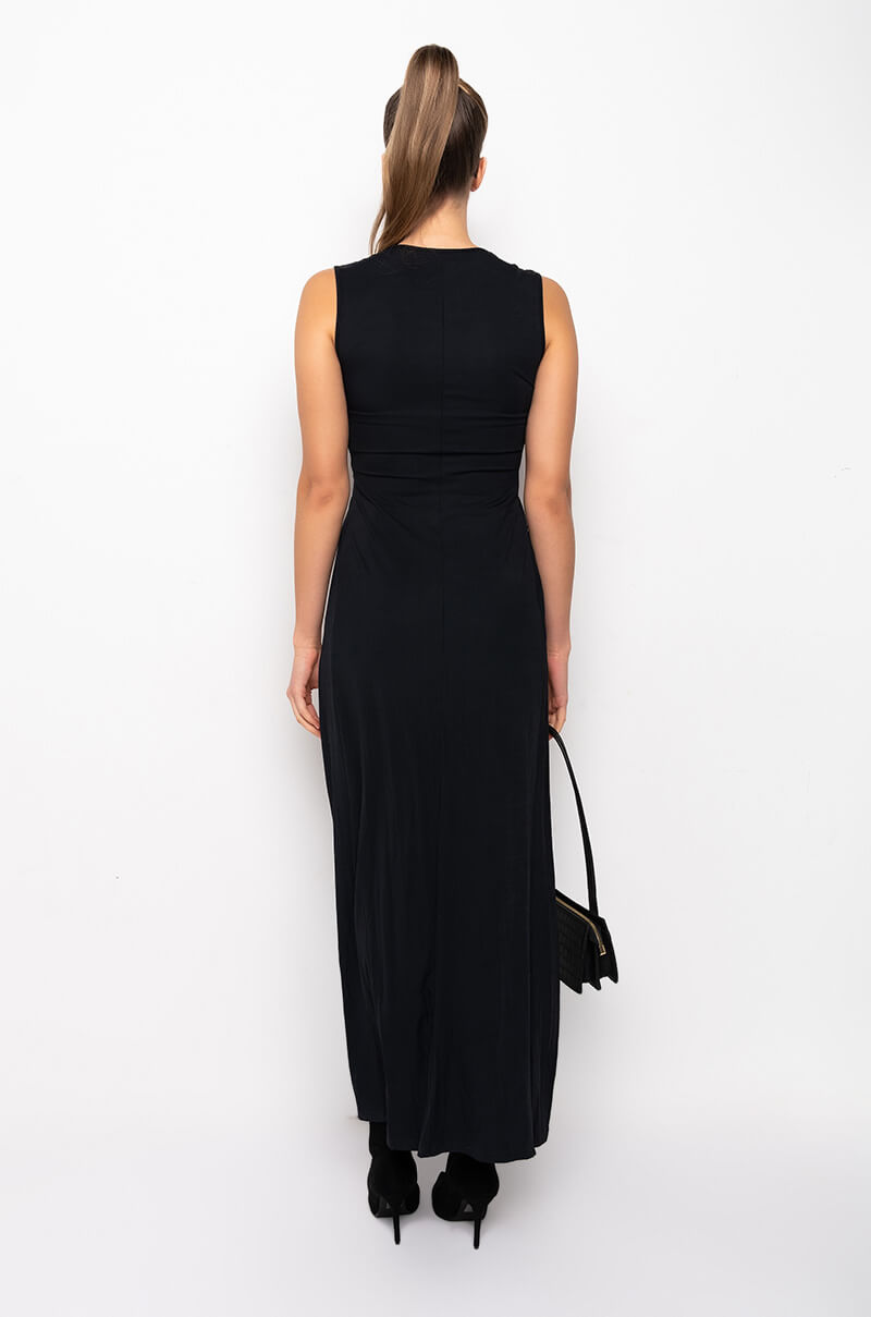 TWIN FLAME HIGH SLIT SLEEVELESS BLOUSE