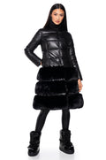 TWIRL HYBRID DRESSY TRENCH WITH FAUX FUR