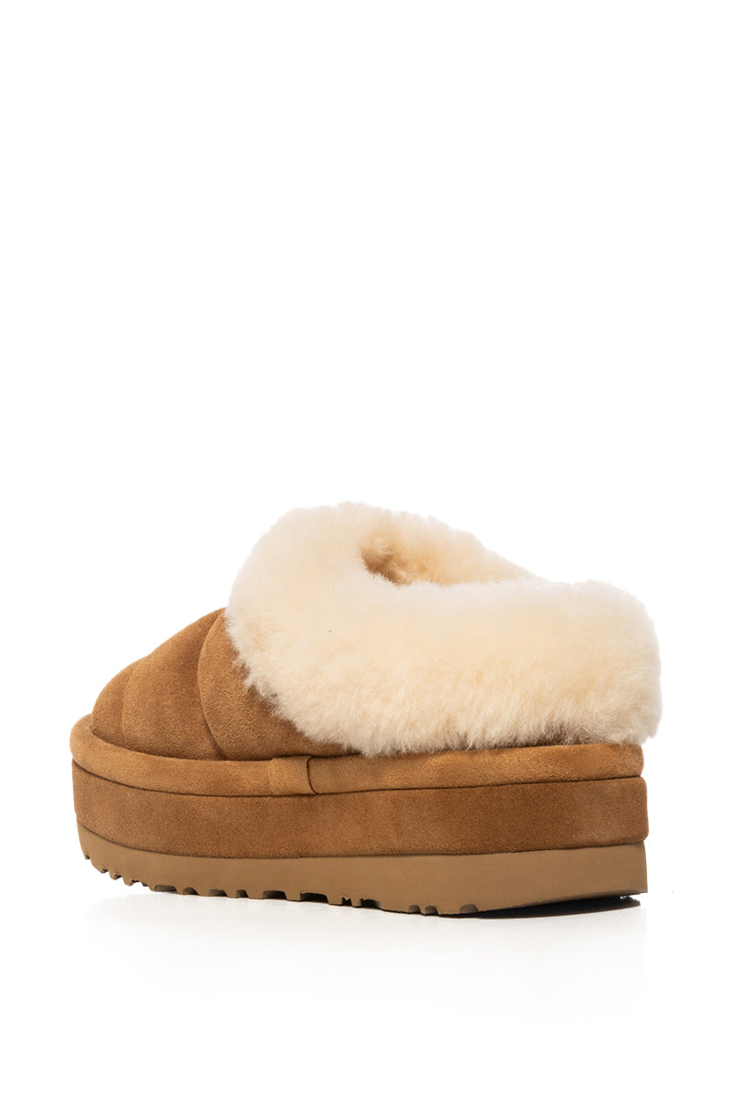 UGG TAZZLITA FLATFORM SLIPPER IN CHESTNUT