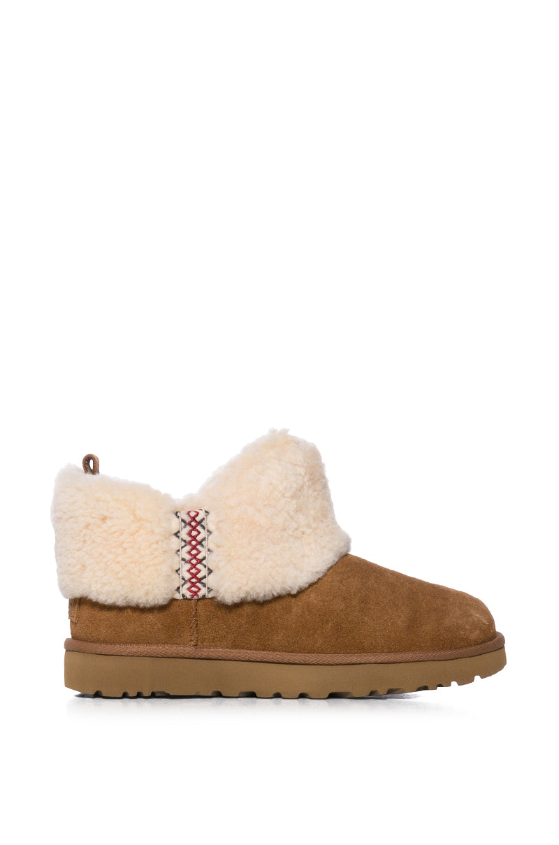 UGG ULTRA MINI BRAID BOOTIE IN CHESTNUT