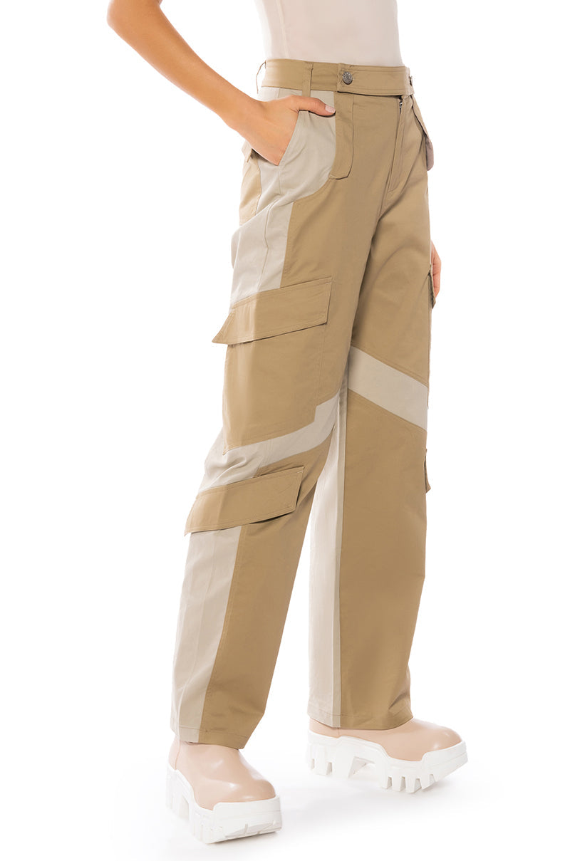 UNBOTHERED RELAXED COLORBLOCKED CARGOS