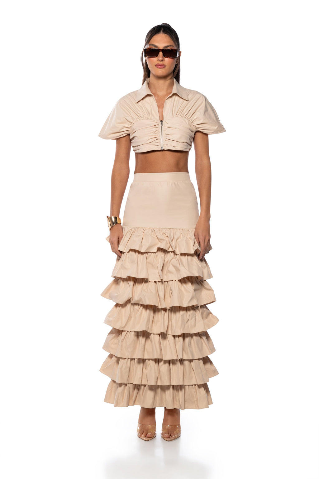UNDER THE SUN RUFFLE MAXI SKIRT