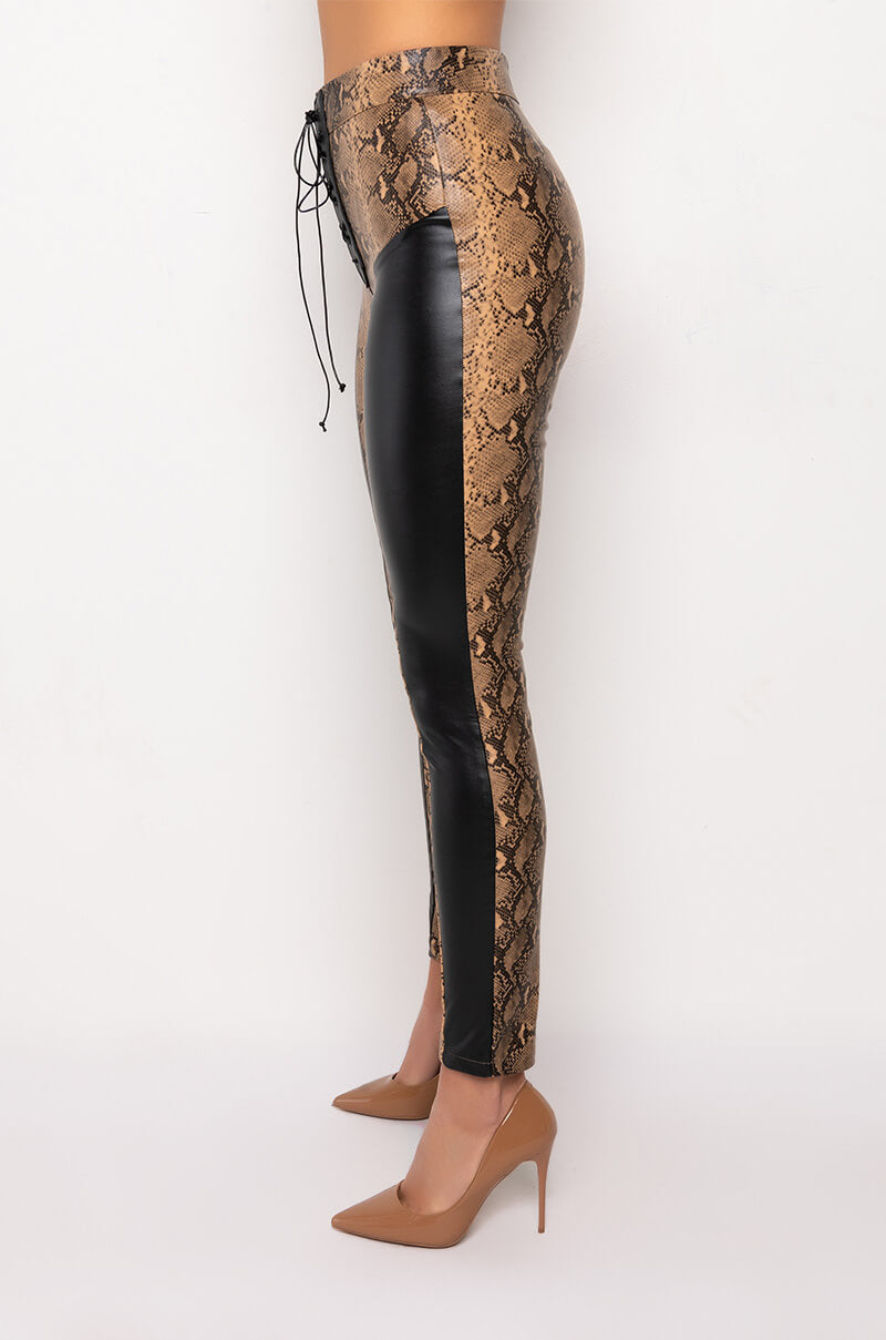 VENOM LACE UP PU TROUSER