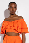 CHEYENNE RUFFLE CROP TOP