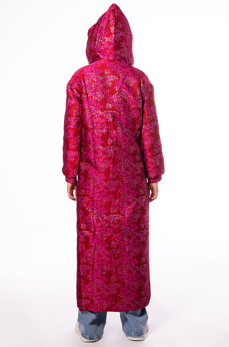 WARM IT UP JACQUARD TRENCH WITH QUILTED LINING