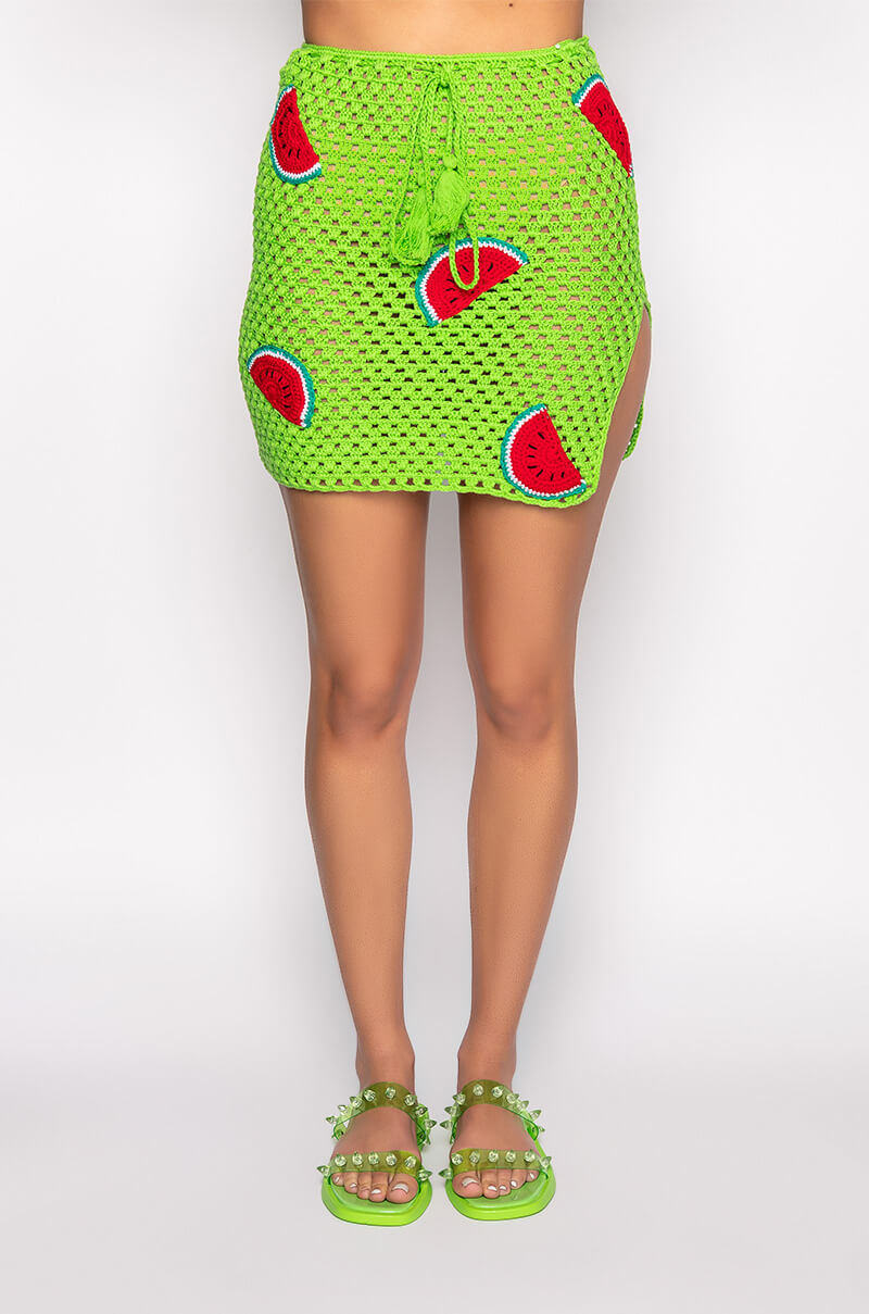 WATERMELON SUGA KNIT MINI SKIRT
