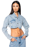 WHAT YOU NEED DENIM CROP JACKET