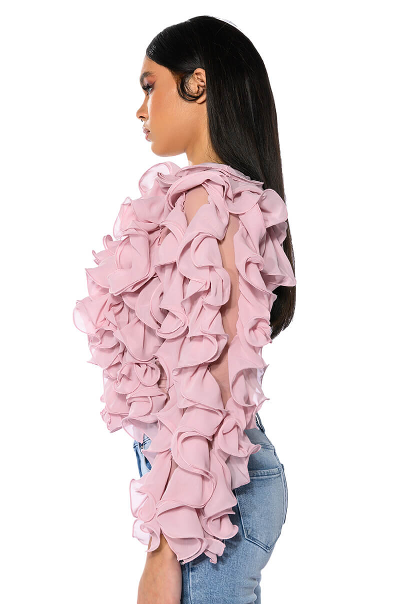WHAT YOU WANT ONE SLEEVE TEXTURED TOP