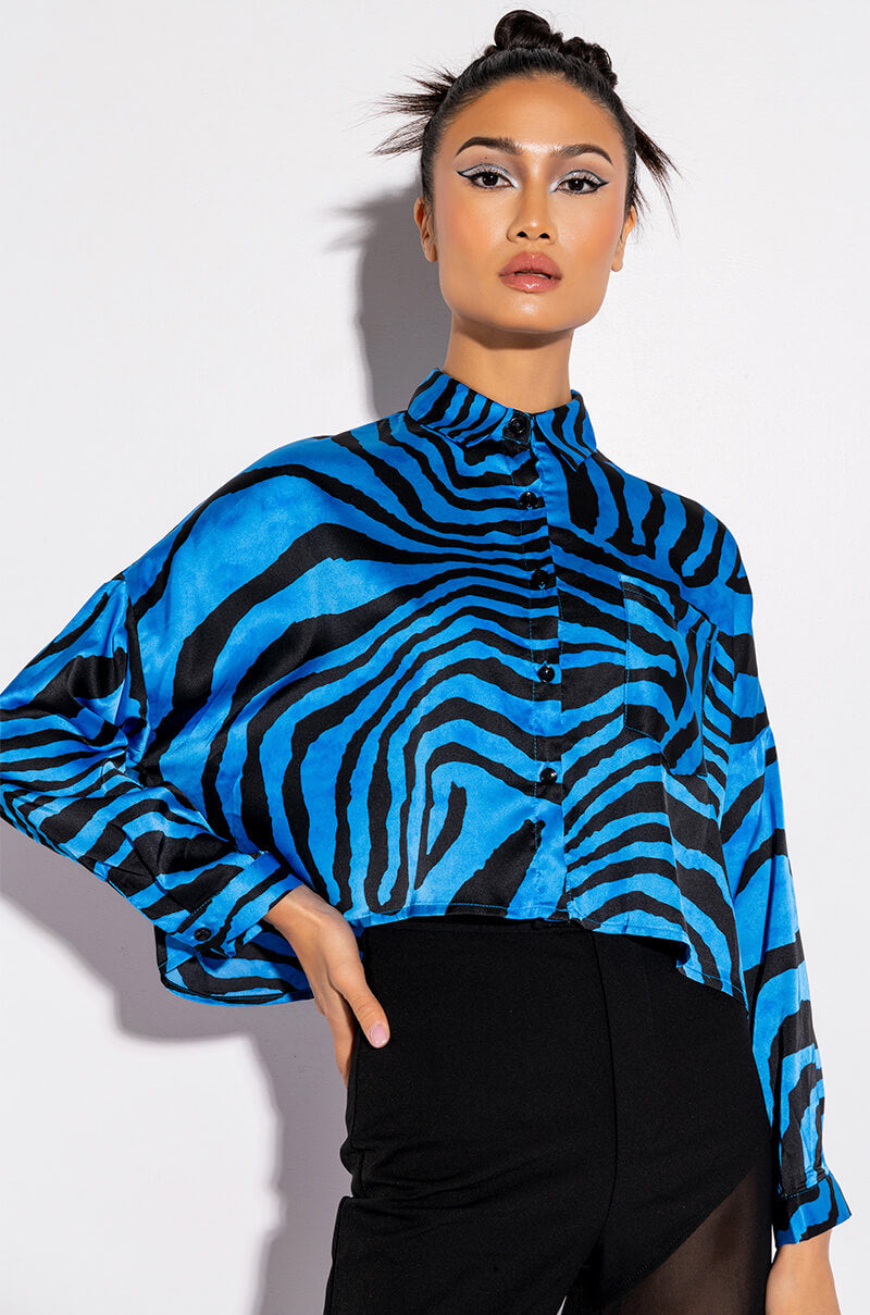 WHAT YOU WANT SATIN BUTTON UP