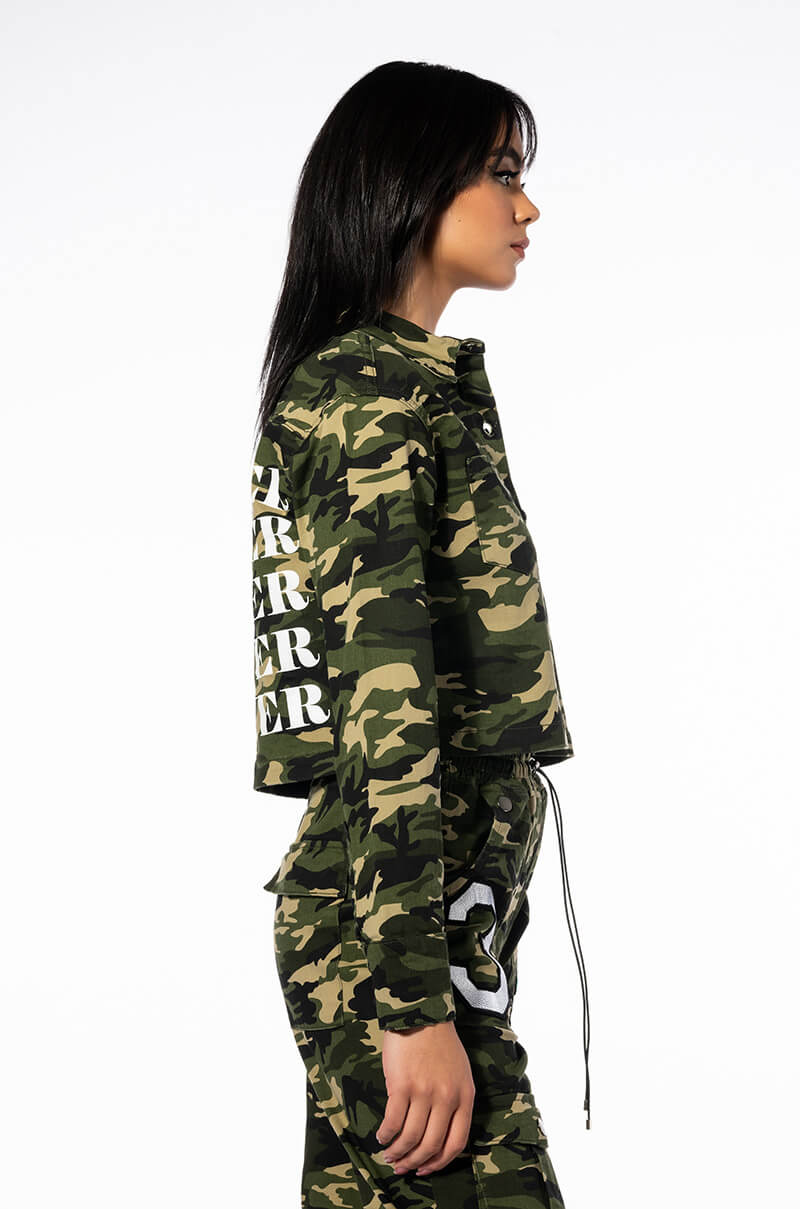WHATEVER CAMO BOMBER JACKET