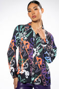 WILDER PRINTED BUTTON DOWN BLOUSE