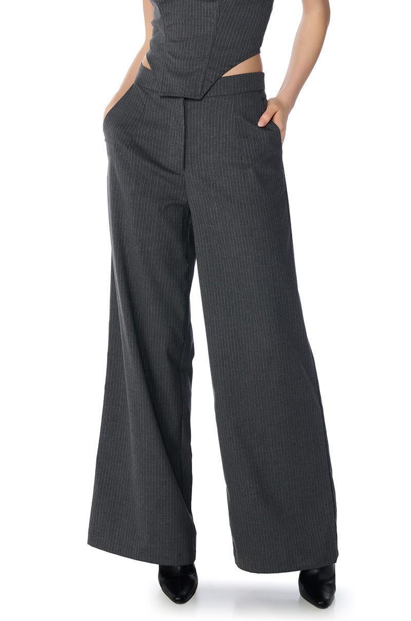 WORK HARD PLAY HARD WIDE LEG TROUSER