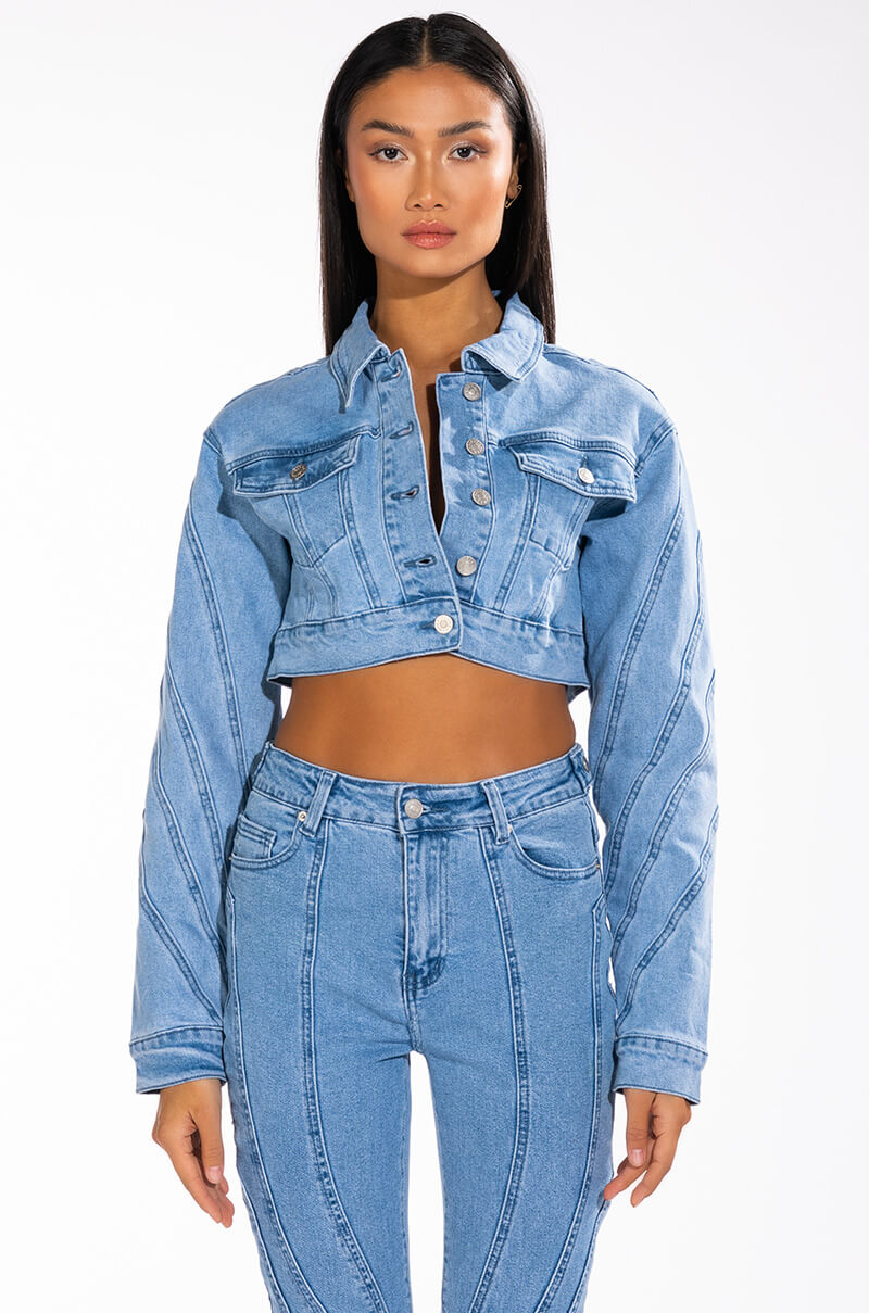 LIVIA SEAM DETAIL DENIM JACKET