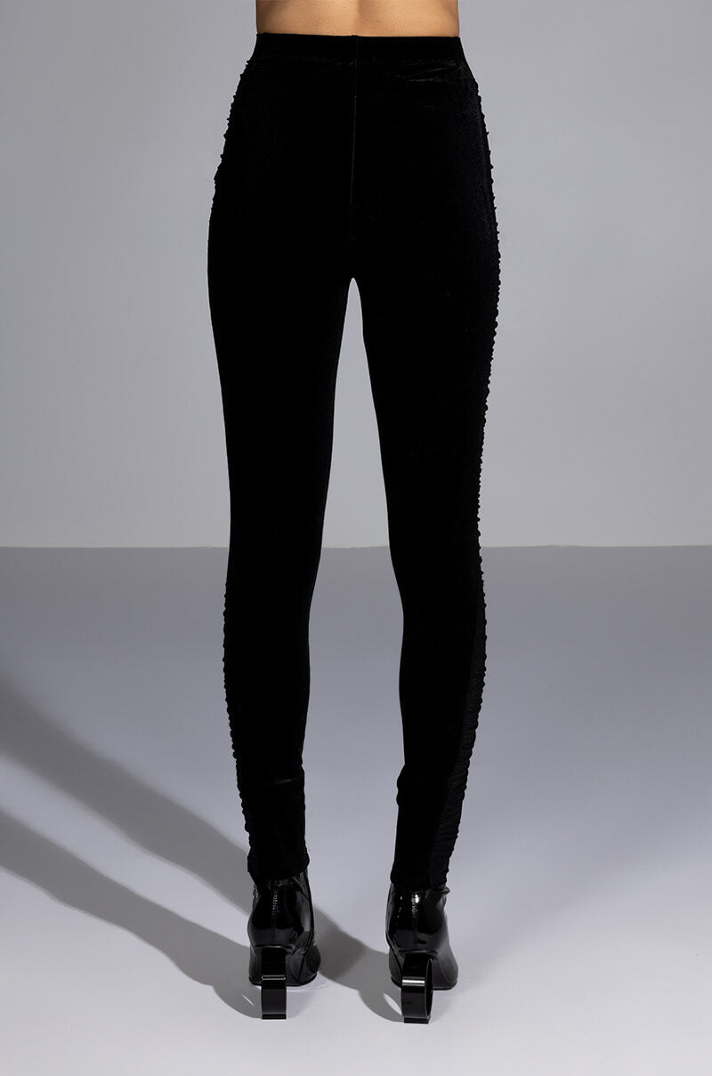 WRITTEN IN THE STARS VELVET WITH MESH DETAIL LEGGINGS