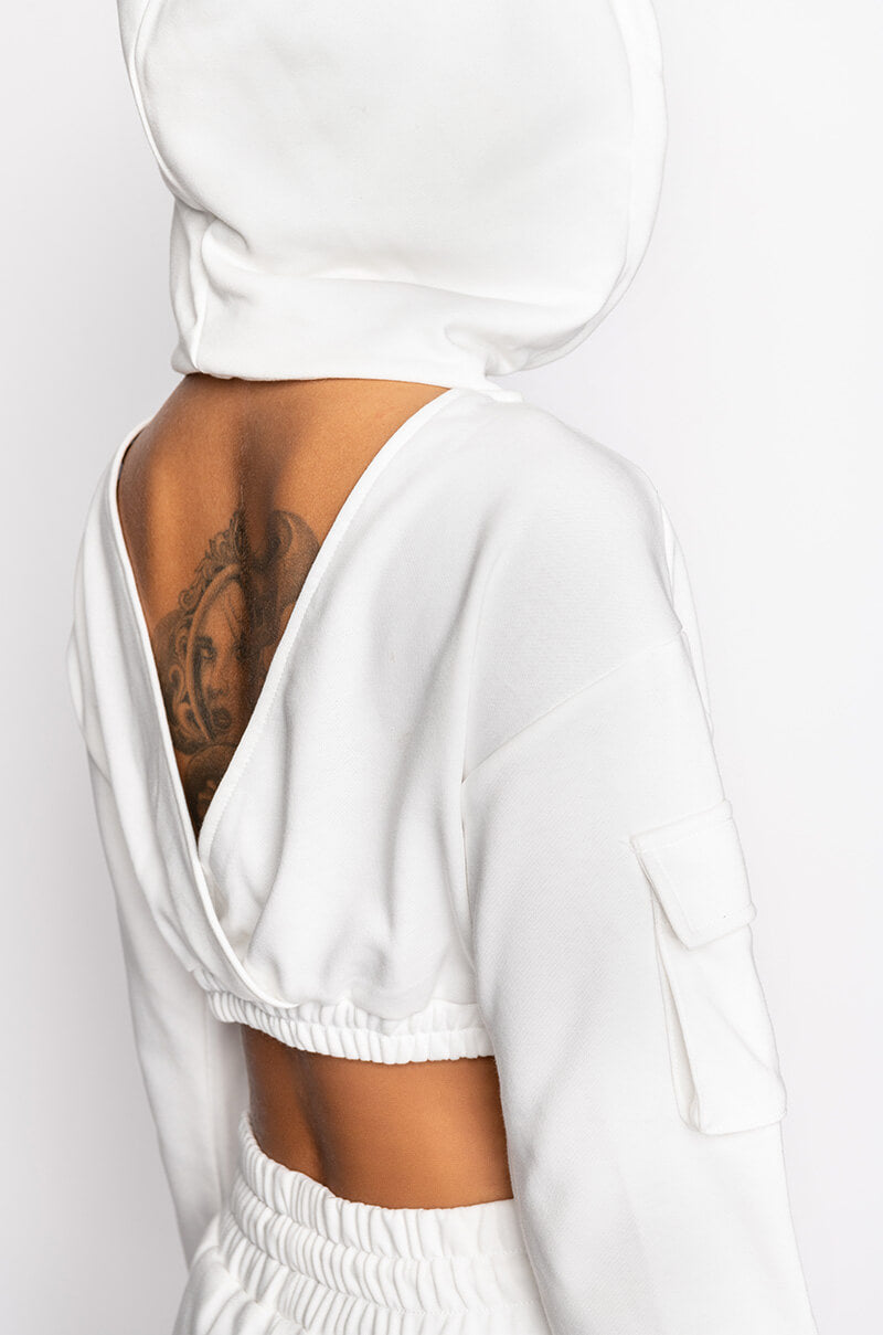 YAYA CROPPED CARGO HOODIE