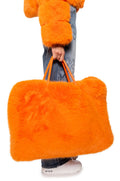YETI LARGE FAUX FUR TOTE IN ORANGE